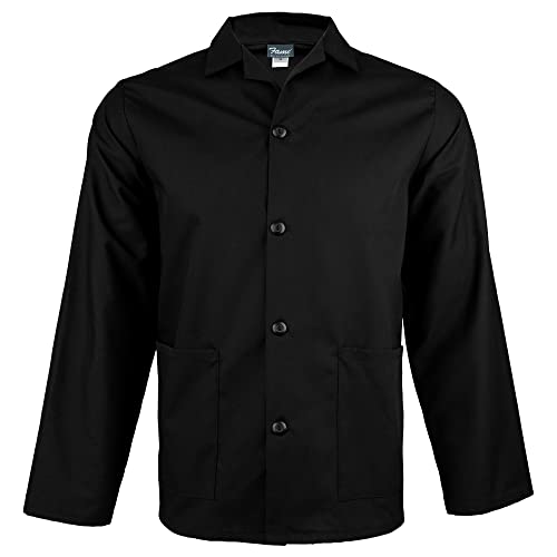 Fame® Unisex Long Sleeve Button Smock – K71LS - Black/XL (WFA88013BKXL)