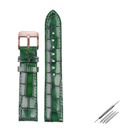 HuanJ �N���R�_�C���e�N�X�`���J�[�t�X�L�����U�[�E�H�b�`�o���h18mm 20mm 22mm�u���[�O���[���u���E���O���[�����Y�E�H�b�`�X�g���b�v�A�N�Z�T���[(Green Rose gold,20mm)
