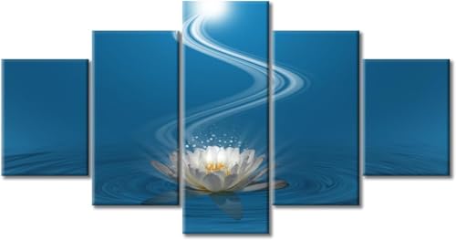 Impressions sur toile haut de gamme fleurs, œuvre d'art 5 panneaux avec cadre