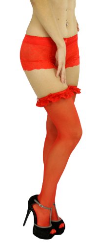 Image of ToBeInStyle Women's Sheer Banded Thigh High Socking w /Opaque Band