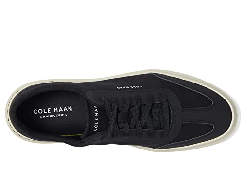 Cole Haan Cole Haan Men's Grandpro Rally Canvas T-Toe Sneakers, Black/Silver Birch, 9-W US