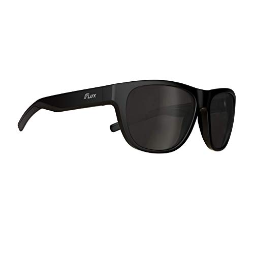 Flux ICECUBE SOLEADO Injected PC Polarized Outdoor Sports Sunglasses with Non-Slip Grip and TR90 Nylon Frames for Outdoor Active Lifestyles (Mat.BLK, Grey)