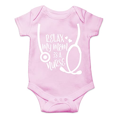Image of CBTwear Relax My Mom Is A Nurse Baby Bodysuit Funny Infant Outfit Cute Boy Girl Unisex Comfy Romper