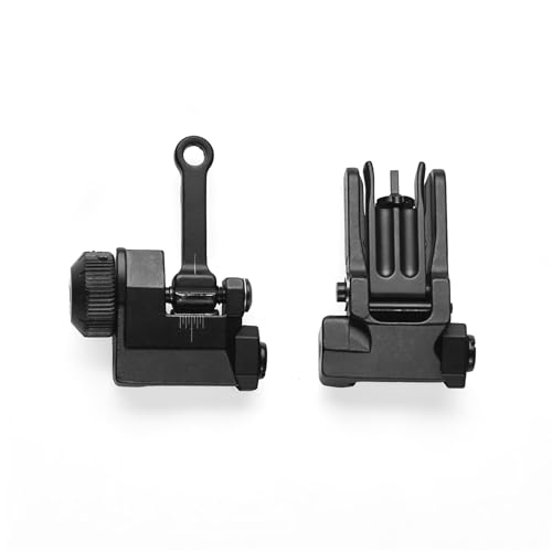 Front and Rear Iron Sights Set?Left Right Adjustable?Flip Up Fold Rapid Transition Backup Sights?for 20mm Rail