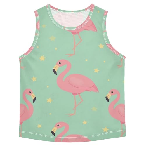 Cartoon Flamingo Children Performance Tank Top Sleeveless Teens Vest Active Shirts for Running Golf Hiking 3T