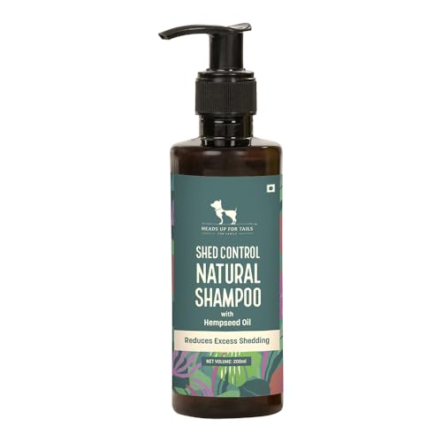 Image of HUFT Shed Control Natural Dog Shampoo (Over 12 Weeks) - Hempseed Oil - 200ml | Reduces Shedding & Promotes Healthy Coat | Best for Labrador, Golden Retriever & German Shepherd | for All Breeds