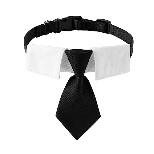 DONGKER Bandana Smoking per Cani, Collare Formale Regolabile con Fibbia in Metallo per Animali di Taglia Piccola Media e Grande per Natale Festa Cosplay Matrimonio Compleanno Halloween