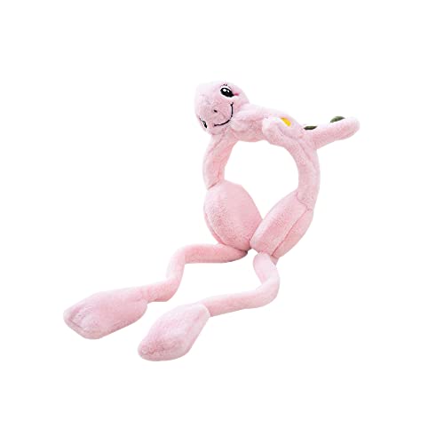 Winter Furry Warm Earmuffs, Cute Bunny Ear Warmers with Pop Up Moving Jumping Ears for Unisex Boys & Girls