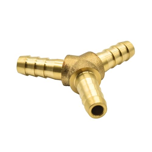 Interstate Pneumatics FBY44 1/4 Inch Brass Hose Barb Y Manifold Fitting