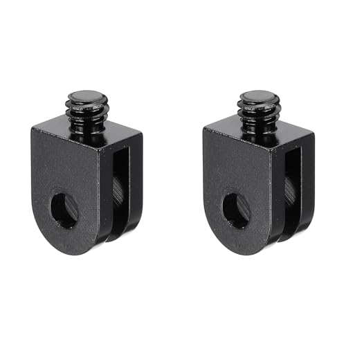 PATIKIL Adaptador de montaje de trípode de cámara de aluminio, 2 tornillos de 1/4 pulgadas, adaptador de conversión de trípode para cámara de acción, color negro