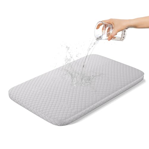 Image of Baby Bassinet Mattress Compatible with Mika Micky /Baby Delight /Pamo Babe /ANGELBLISS Bassinet, Premium Foam, Rectangle Shaped, 20 inch x 33 inch x 2'', Gray