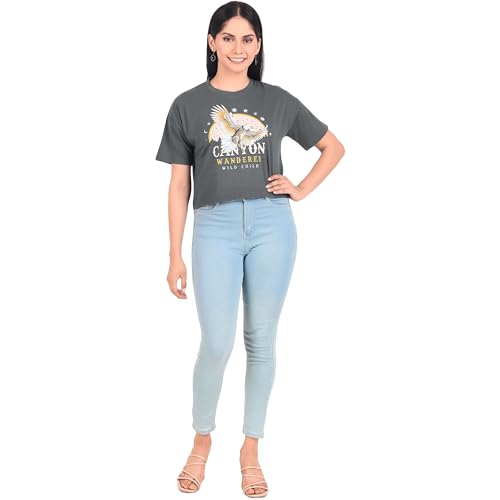 Image of London Hills Women's Cotton Regular Fit Tops || Crop Tops || Tshirt || Tshirt Top || Crop Tshirt