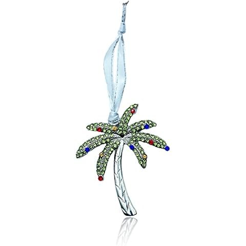 Holiday Palm Tree with Christmas Lights Bling Crystal Holiday Ornament Cover