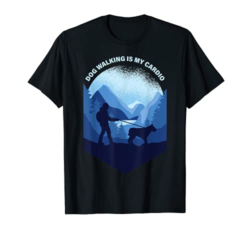 Dog Walking Is My Cardio T-Shirt, Black