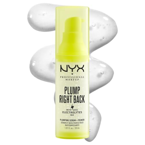 NYX Professional Makeup Plump Right Back Primer & Siero, Con Elettroliti, Formula Vegana, 30ml