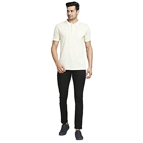 Image of Colorplus Men's Pure Cotton Print Pattern Tailored Fit Polo Neck Half Sleeve Casual T-Shirt