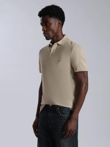 Image of Tommy Hilfiger Solid Regular Fit Cotton Polo T-Shirt