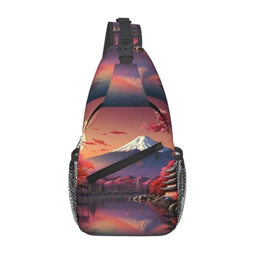 Mochila bandolera de viaje con estampado Fuji Japón