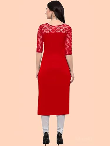 Image of Women's Crepe A-line Straight Kurtis, Plain Casual Wear Kurtis