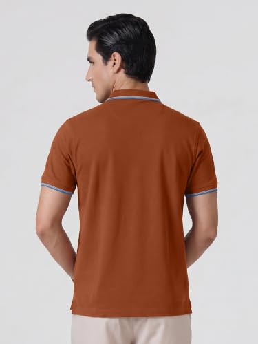Image of XYXX Accent Men's Solid Cotton Polo T Shirt | Collar Tshirts | Half Sleeves | Solid-Slim Fit