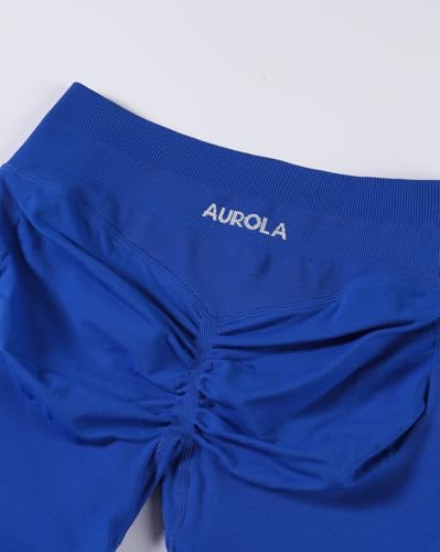 Image of AUROLA Influence Workout Shorts for Women,2.5 3.5 4.5 5.5 6.5 No Roll Up Squat Proof Scrunch Seamless Compression Gym Short