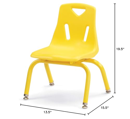 Image of Berries Jonti-Craft 8120JC1007 Stacking Chair with Powder-Coated Legs, 10 inch Height, Yellow