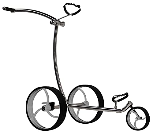 Tour Made RT-210SX Edelstahl 3rad Push Golftrolley in Silber - Räder Silber Deutscher Händler