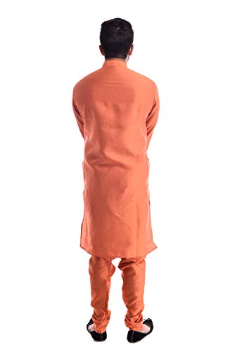 Kurta Churidar Mostaza hombre ropa tradicional india de seda Royal Dupion talla 40 2