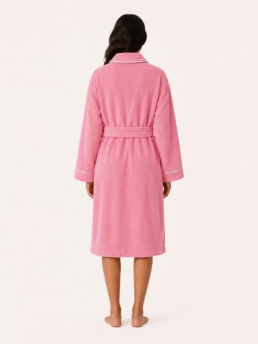 Image of RANGOLI Sunshine 100% Cotton Bathrobes For Women, 500 GSM Free Size Bath Robe With Rope,Ultra-soft, Lightweight & Highly Absorbent Luxurious Bath Gown /Bath Robe
