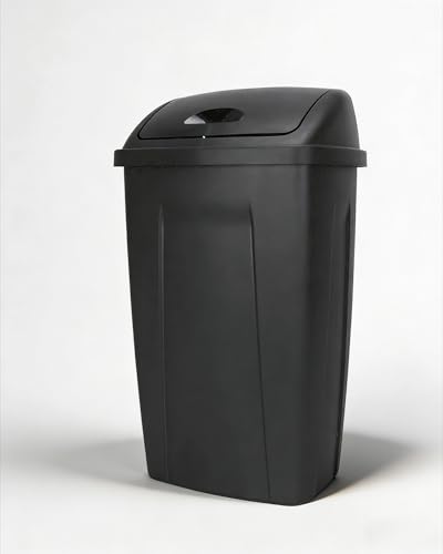 Caneca de basura rectangular de plástico 13 galones negra miniatura 5