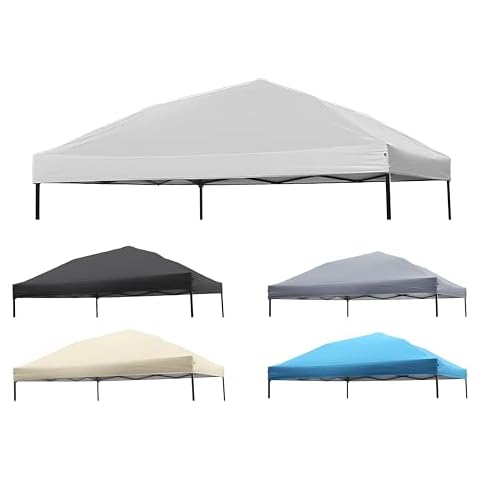 10x 10 Canopy Replacement Top, Replacement Canopy Top for 10x10 Pop Up Canopy Tent (Canopy Top Cover Only) Silvery White Cover