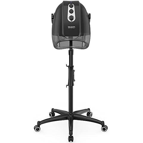 TASALON Ionic Hooded Hair Dryer, Gray - Professional Bonnet Hair Dryer for Home and Salon with 3 Temperature Settings, Portable, Lightweight, Adjustable Height and Wheels, 1000W, 120V AC, 60 Min Timer Cover