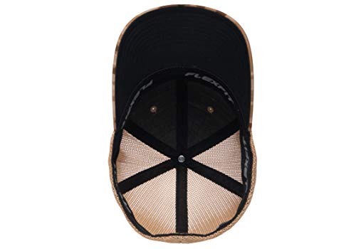 Image of Flexfit Trucker Mesh Fitted Cap | 6-Panel, Mid-Profile, Stretchable Mesh Backing, Flexfit Sweatband, Curved Visor, Silver Undervisor