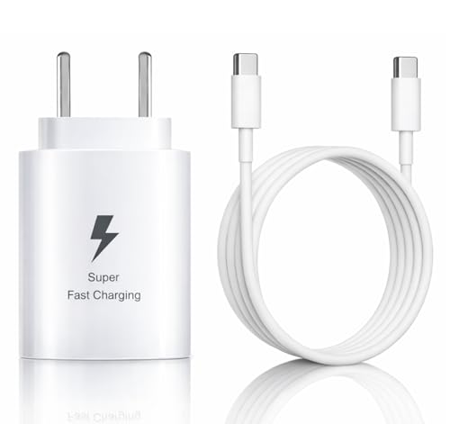 Image of Samsung 25W USB-C Charger with Copper Cable, PD 3.0 Fast Charging Adapter for Samsung Galaxy Z Fold /Flip, S24 /S23 Series, S23 FE, Google Pixel 9 /9 Pro /9a - Super Fast Charge