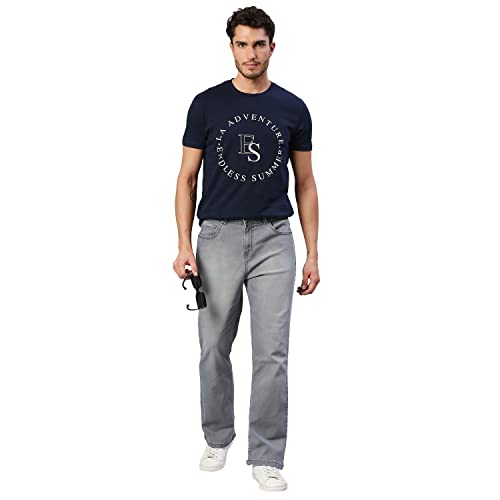 Image of HIGH STAR Men Grey Boot Leg Stretchable Jeans
