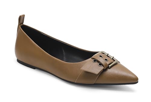 Womens Flat Shoes Pointed Toe Flats Slip-On Shoes Buckle Design Flats Comfortable Casual Dressy Shoes