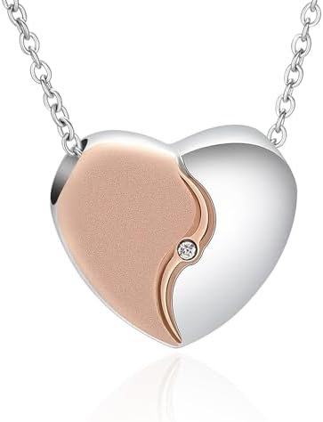 Collares de urna de corazón para cenizas para mujer, joyería de c...