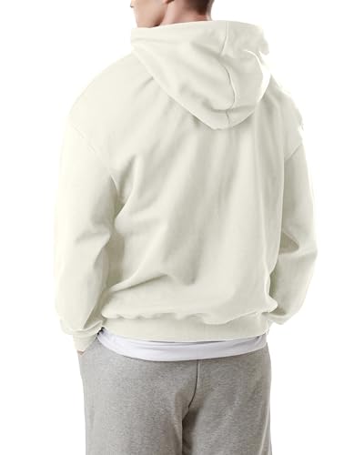 Ohoo Men's Loose Fit Midweight Hoodies Pullover French Terry Long Sleeve Hooded Sweatshirt with Pocket3