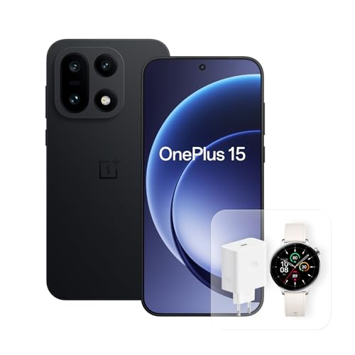 OnePlus 15 5G Smartphone, 12GB RAM 256GB Memoria, Snapdragon 8 Elite Gen 5, Batería 7300mAh, Video 4K 120FPS Dolby Vision, Triple Cámara 50MP, Gaming 120FPS, Resistente al Agua y Polvo IP68, Black