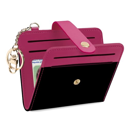 Image of Airkit Small Wallet Women RFID, PU Leather Card Holder with Keychain | Slim Compact Zipper Coin Purse for Ladies, Travel Holiday Gifts for Mom, Cute Mini Bifold Wallets