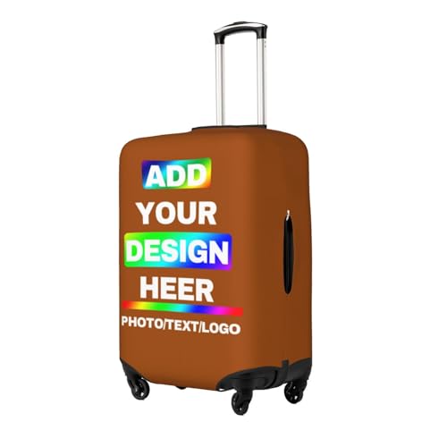 Custom Personalized Travel Suitcase Cover with Photo Text Name Logo - Double Sided Elastic Washable Baggage Cover2