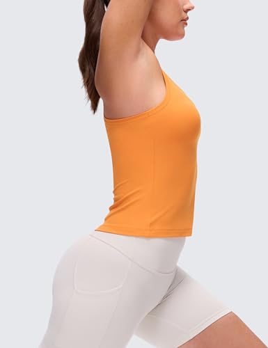 Image of CRZ YOGA Butterluxe Racerback Tank Waist Length | Yoga, Extremely Soft, Tight Fit, Scoop Neck, Sleeveless Tops for Women