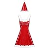 Bustiers & Korsettenvrouwen Mrs Kerstman Kostuum Kerst Cosplay Kostuum Vierkante Hals Mouwloze Witte Veer Trim Jurk Met Hoed