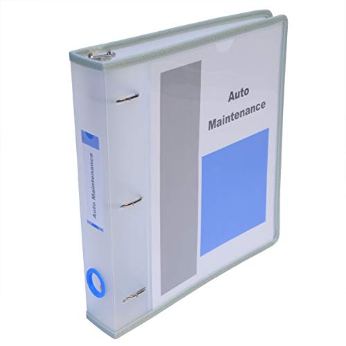 Ultimate Office PortaFile View Binder 1 1/2 inch Heavy-Duty D-Ring Binder Features Locking Cover, Sewn Nylon Edges, 6 Color Rings, Matching Labels, 2 Interior Pockets for Loose Papers, Frost (1 Each)