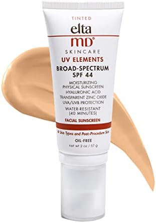 EltaMD UV Elements SPF 44 Tinted Moisturizer for Face with SPF, Tinted Mineral Sunscreen Moisturizer for Dry Skin, Hydrates Dry Skin, Oil Free Face Moisturizer, Dermatologist Recommended, 2.0 oz Tube