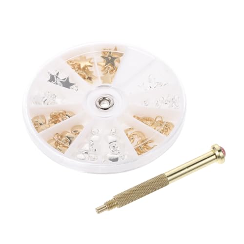 Gogogmee 1Set Nail Art Pendants and Drilling Tool Manicure Charms for Creative Nail Art Design Portable Nail Art Pendant Kit for Home and Salon Use