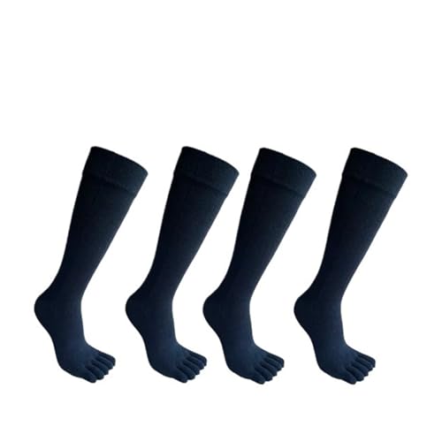 Calcetines de cinco dedos 4 pares de calcetines cinco dedos negocios algodón sólido, suaves, elásticos y absorbentes del sudor for caballeros, for fiestas vestidos(Dark grey)