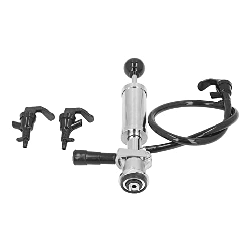 Bierfass Spenderpumpe,4 Zoll Gewinde Weinfass Pumpe Edelstahl Fass Party Pumpe mit Zapfhahn für American D System Kegs,