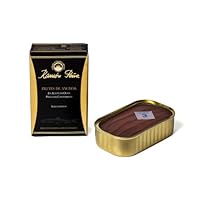 MER CANTABRIQUE : les anchois à l'huile de cette zone géographique se distinguent par la qualité de la pêche. Les eaux froides et propres permettent aux anchois d'augmenter leur taille. TRAITEMENT MANUEL: Les anchois de Cantabrie Ramòn Pena sont fabr...