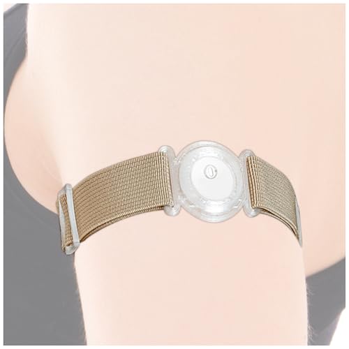 DiaBrothers Freestyle Libre 3 Fixierband Fixierung Halter mit verstellbarem Armband - Halter: transparent - Armband: beige - Größe: M (25-35 cm)